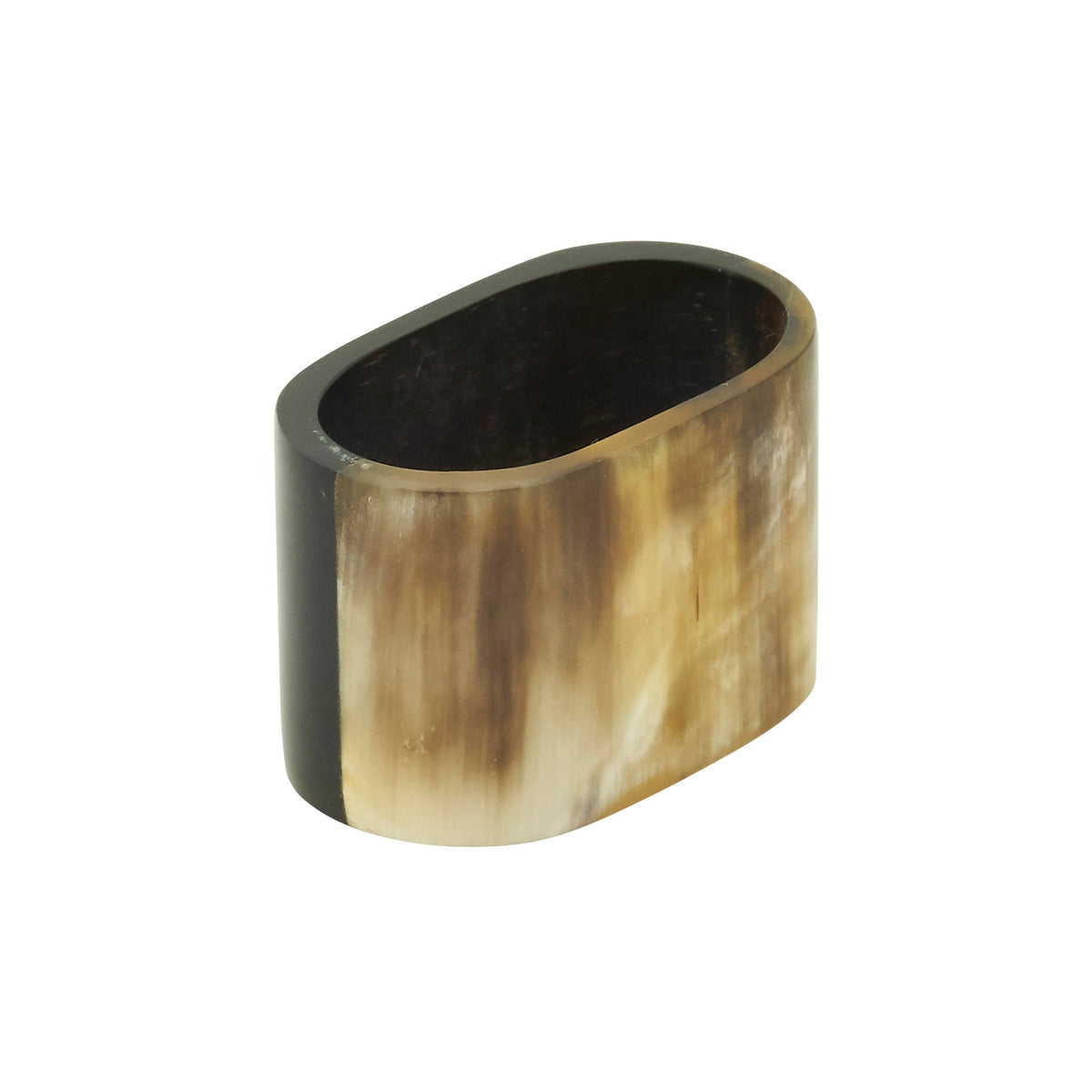 Oval Horn Napkin Ring - Set of 4: Brown