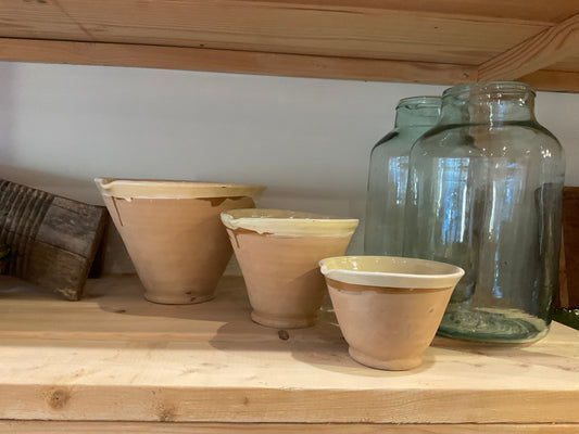 Glazed Pottery Mixing Bowls (set of 3)