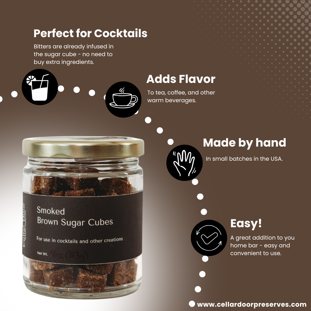 Smoked Brown Sugar Cubes -Jar 4oz
