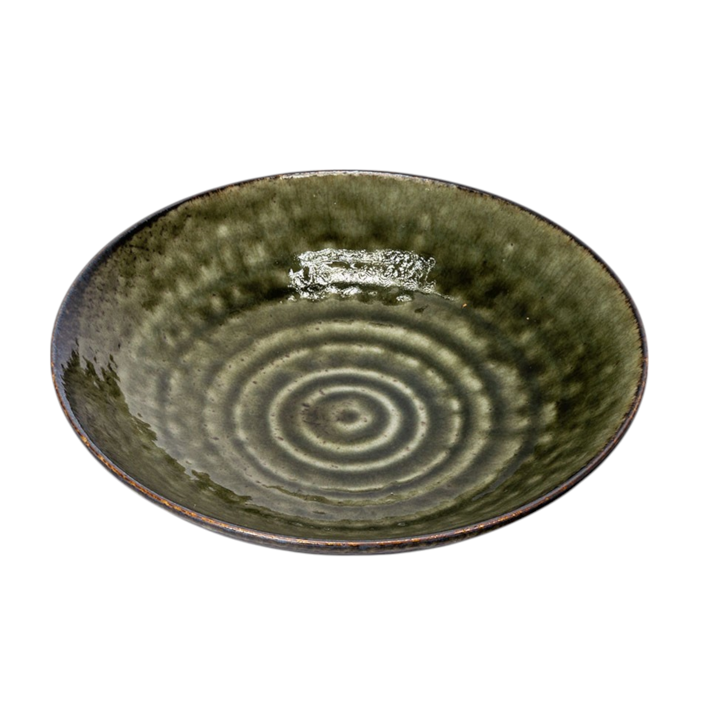 Mino Ware Porcelain Deep Plate Green Oribe