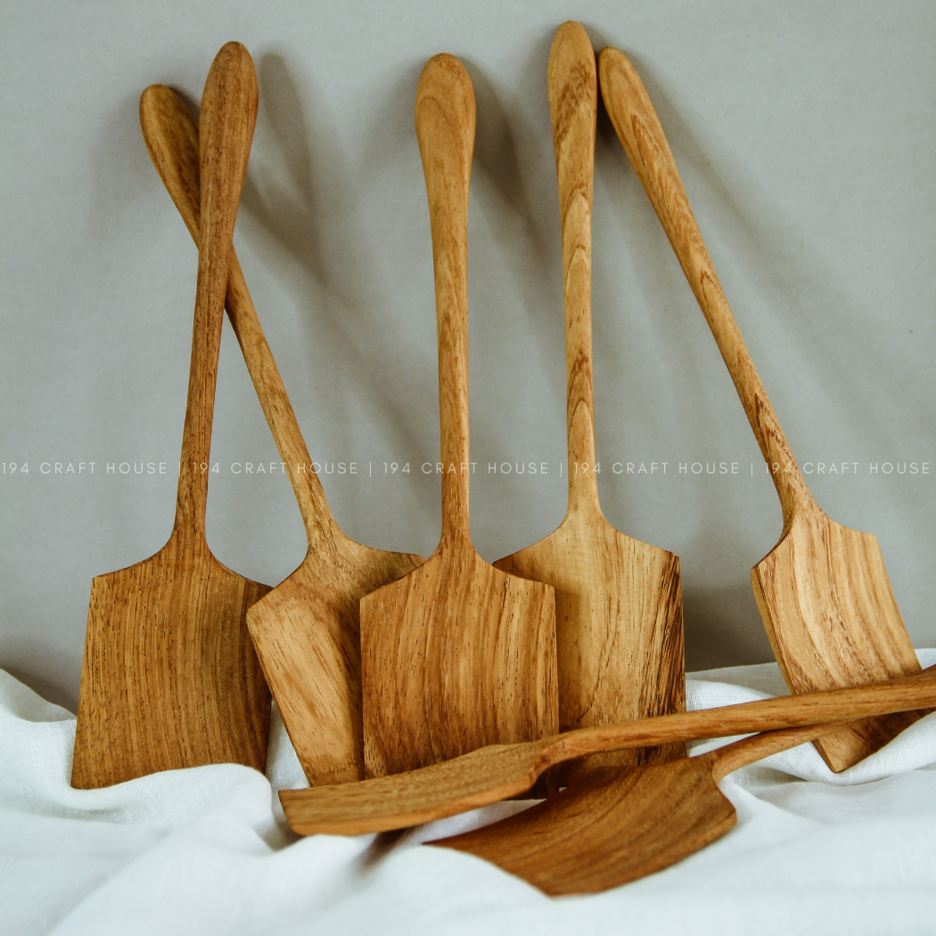 Handcrafted Wooden Spatula - 12" - Kitchen Serving Utensil