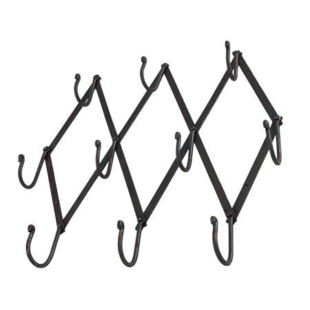 Foldable Wall Rack with 10 Swivel Hooks