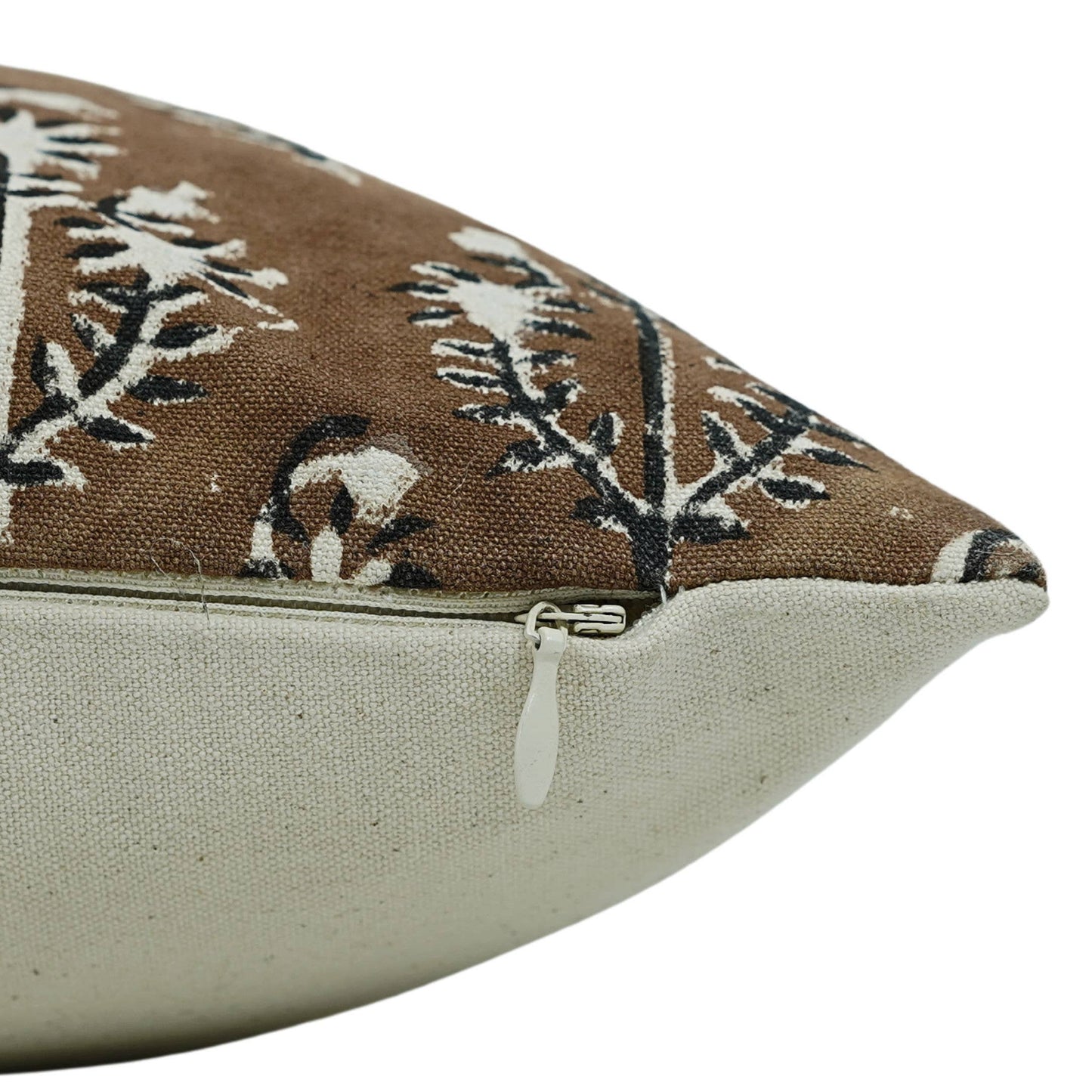 Unique Block Print Duck Canvas Pillow Cover - Neelgagan: Thick Cotton 20x20 Inch