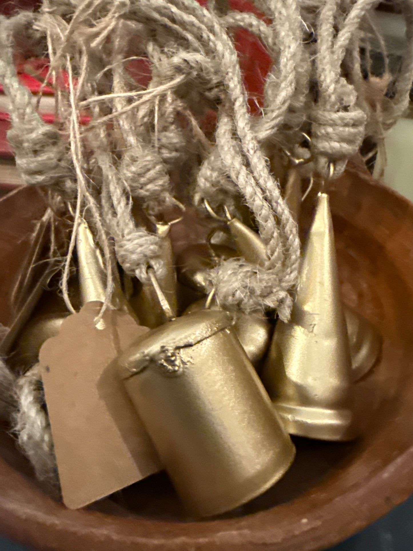 Mini Hanging Bells Assortment of 48 CDU - Antique Gold