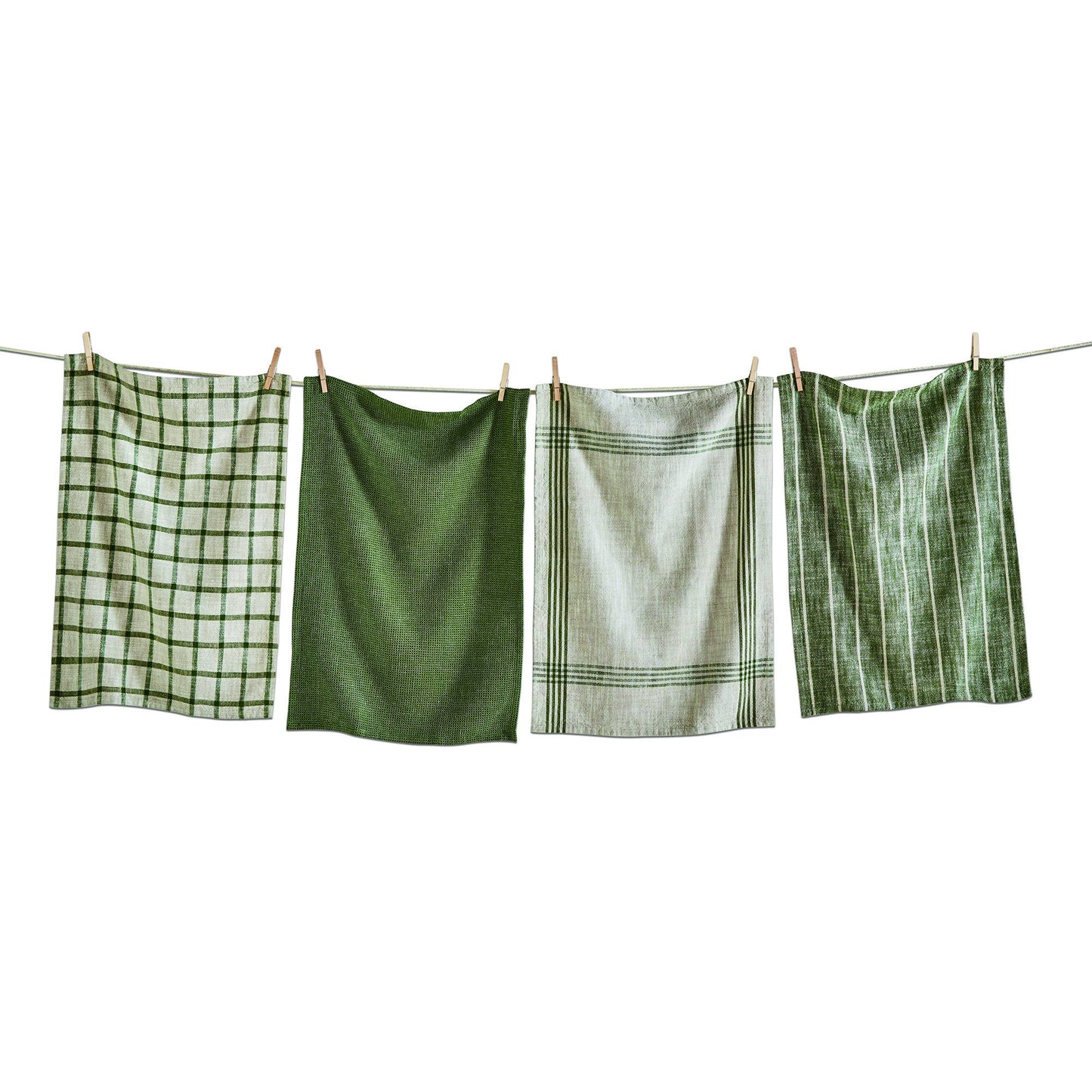 Canyon Woven Dishtowel Set/4 Olive Cotton Everyday