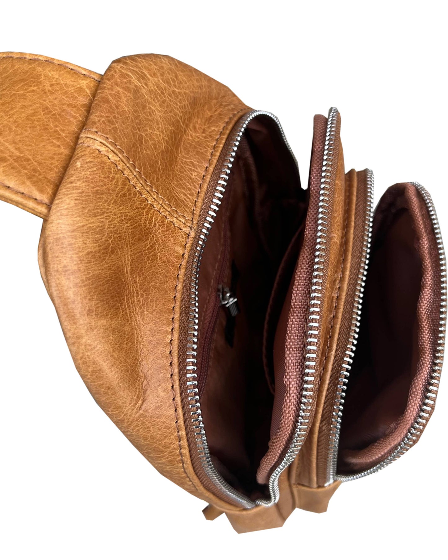 Cowhide leather Sling bag with adjustable shoulder strap