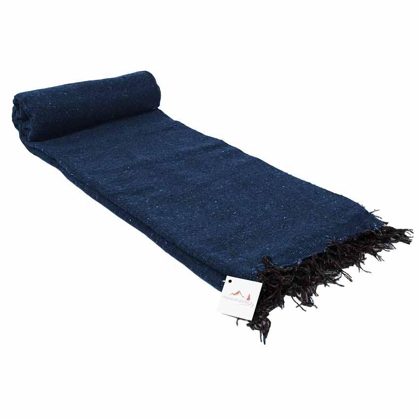 Solid Slate Blue Mexican Blanket
