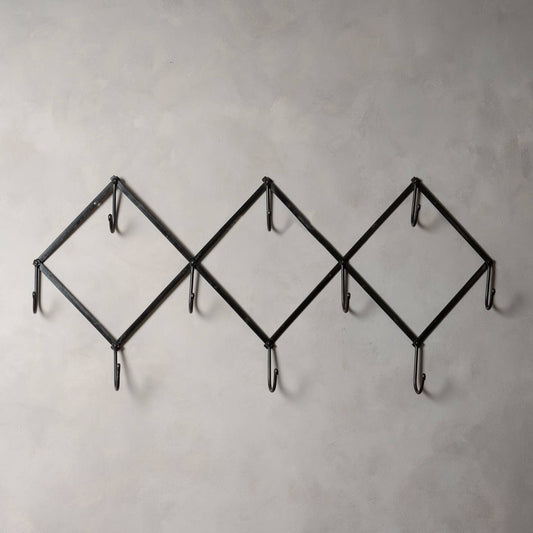 Foldable Wall Rack with 10 Swivel Hooks