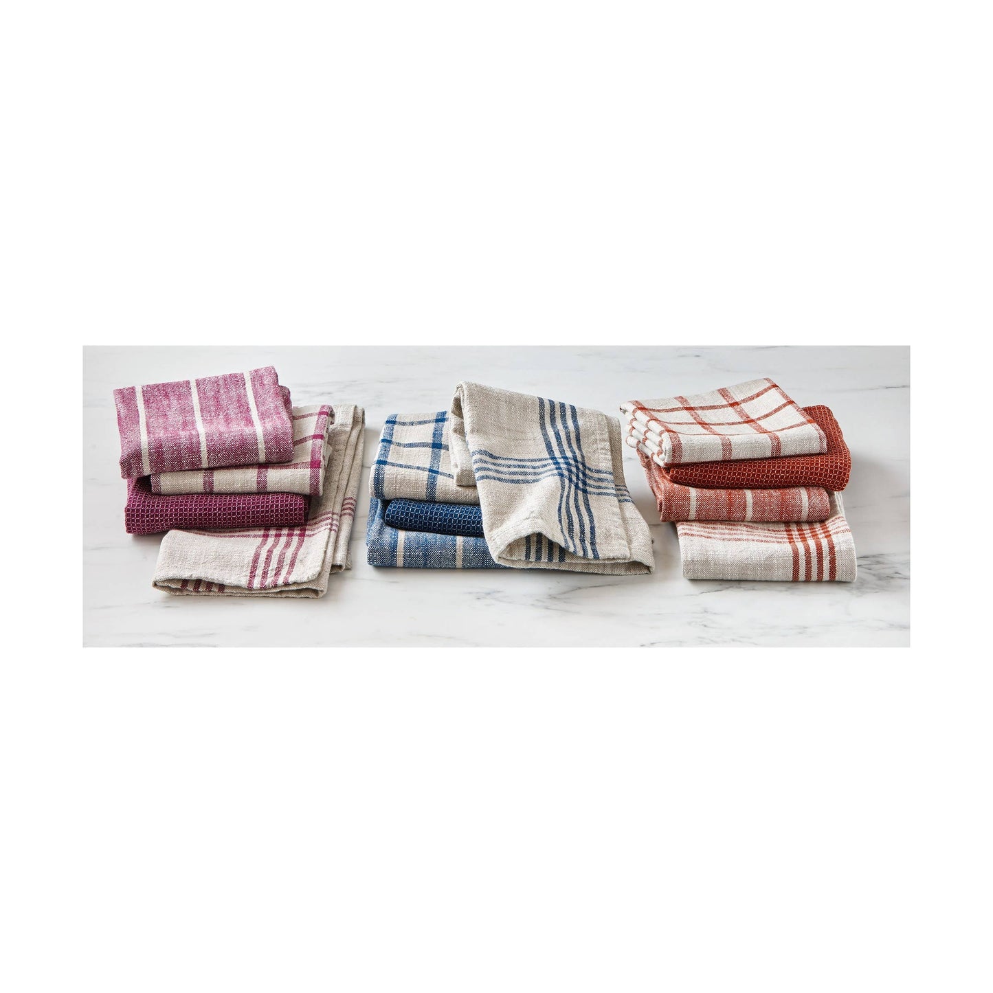 Canyon Woven Dishtowel Set 4 Midnight Blue Cotton Everyday