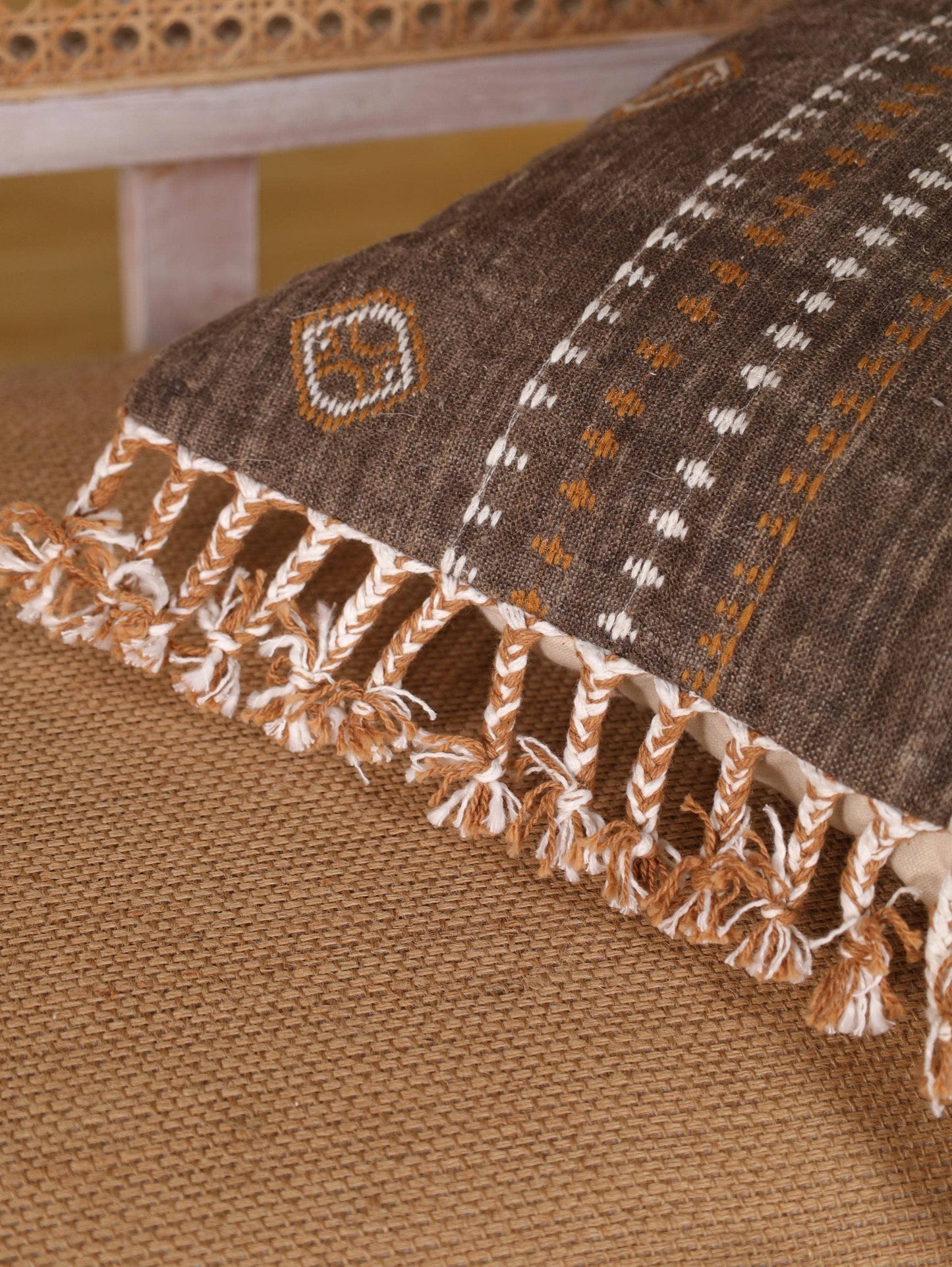 Brown Square Decorative Cactus Silk Pillow Cover for Home: Without Pillow Insert