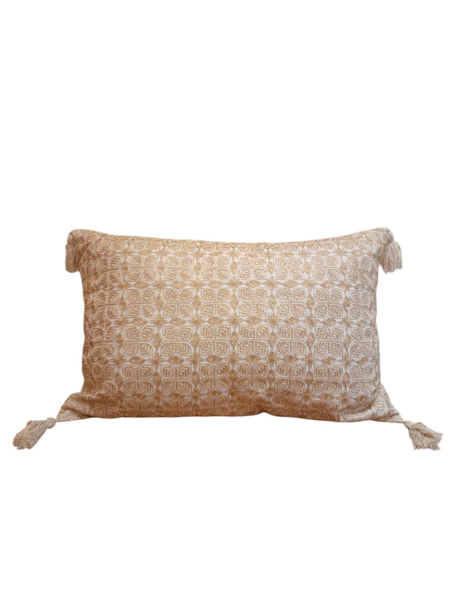 Golden Geometric Embroidery Pillowcase with insert: Without insert