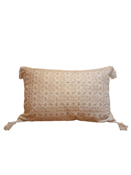 Golden Geometric Embroidery Pillowcase with insert: Without insert