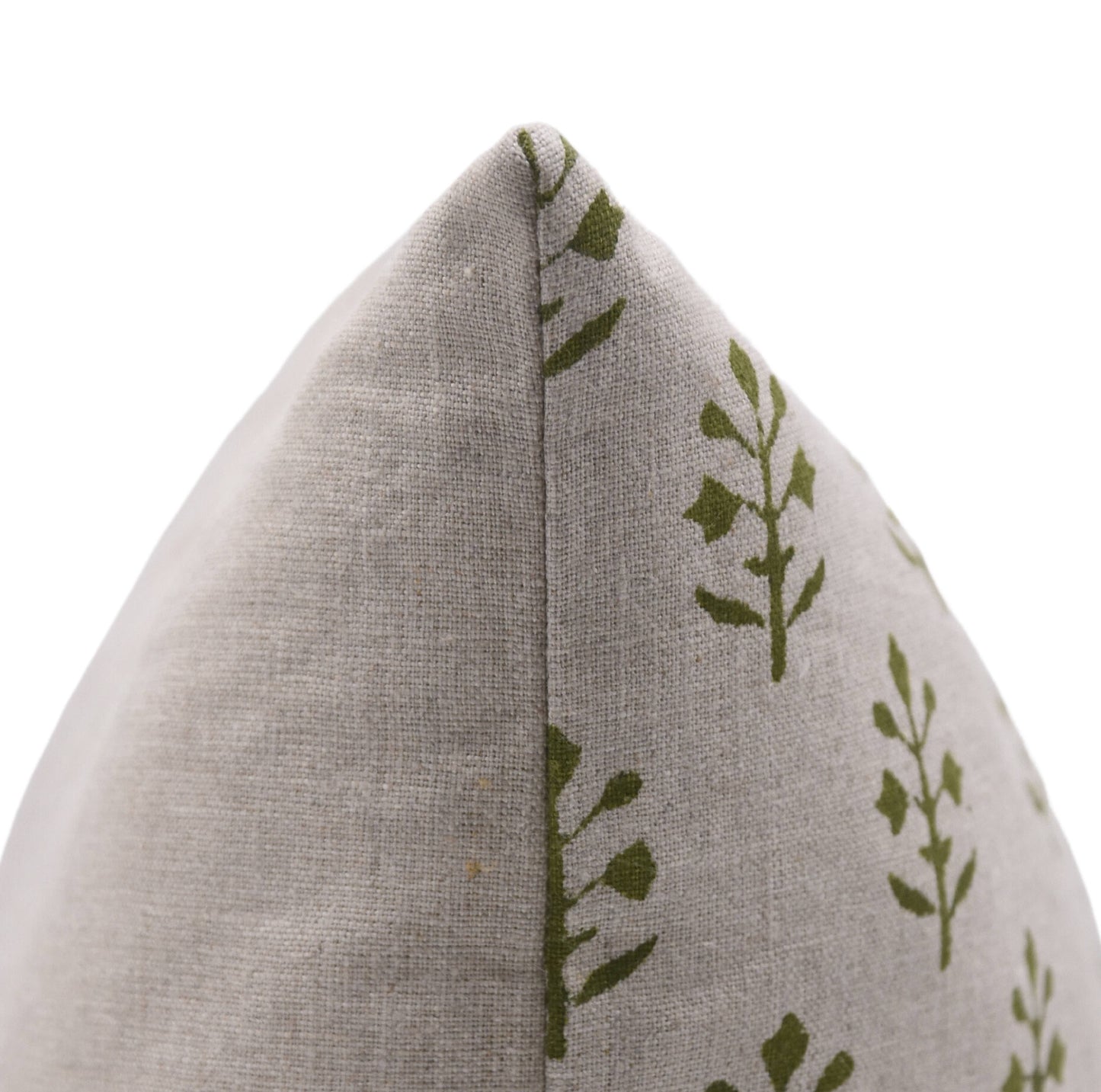 Decorative Pure Linen Hand Block Cushion Cover - Jaisalmer. One Side Print / 20x20 Inch with feather insert