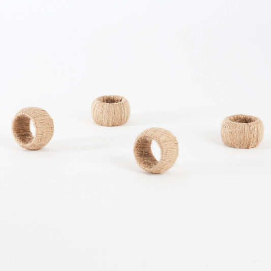 Jute Napkin Ring - Set of 4: Natural