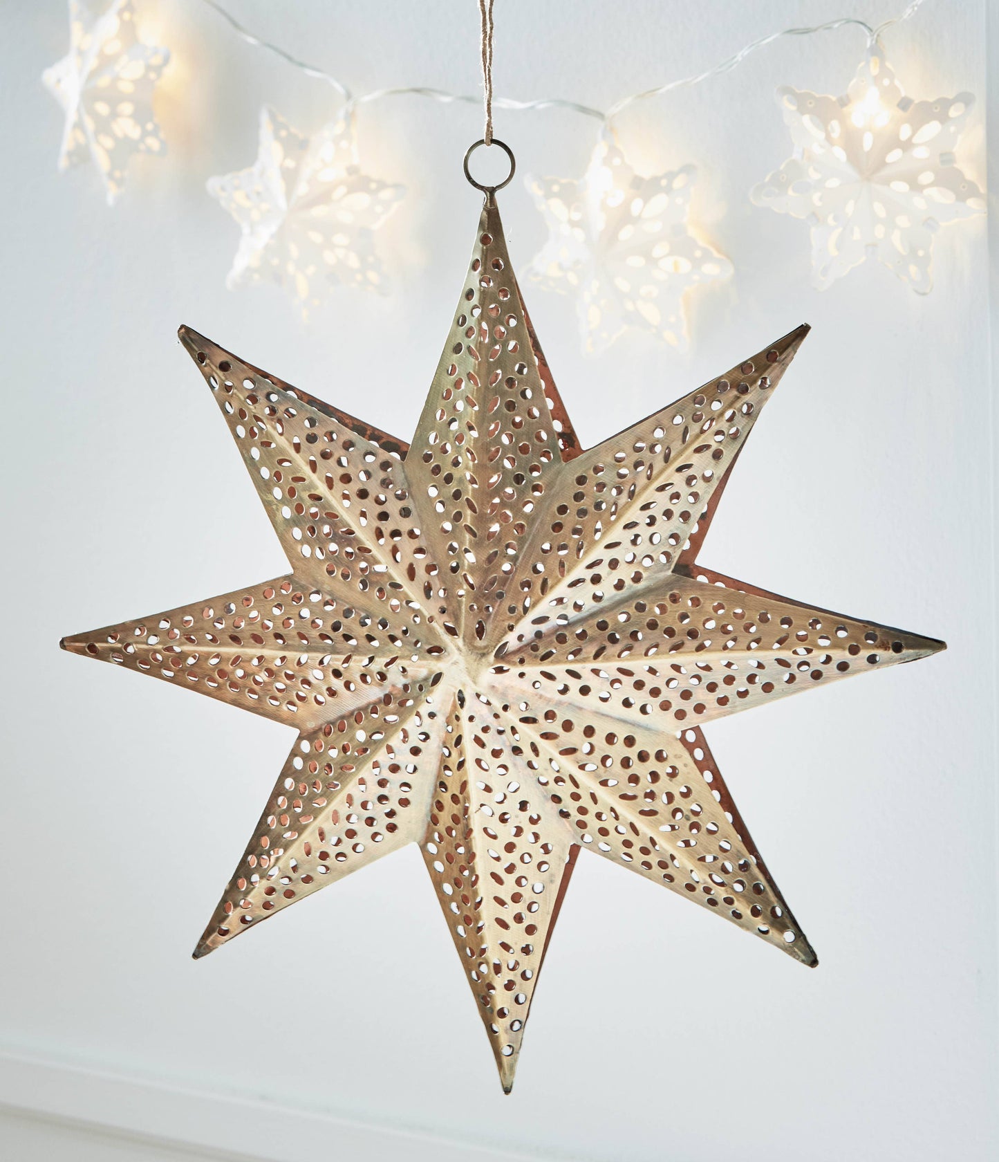 Christmas Star Hanging Decor in Antique Brass / 100% iron