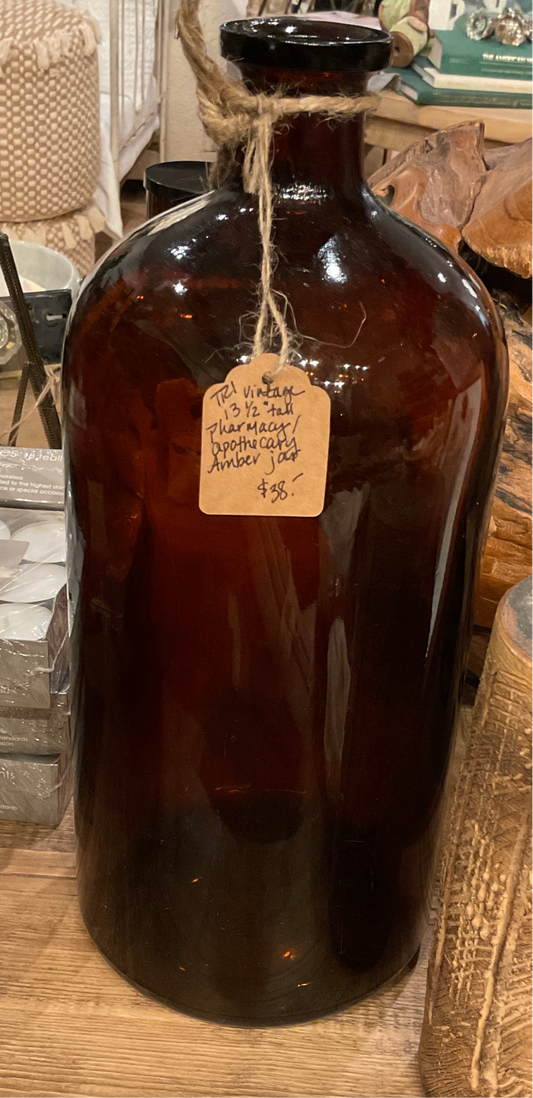 Vintage Amber Apothecary Jar