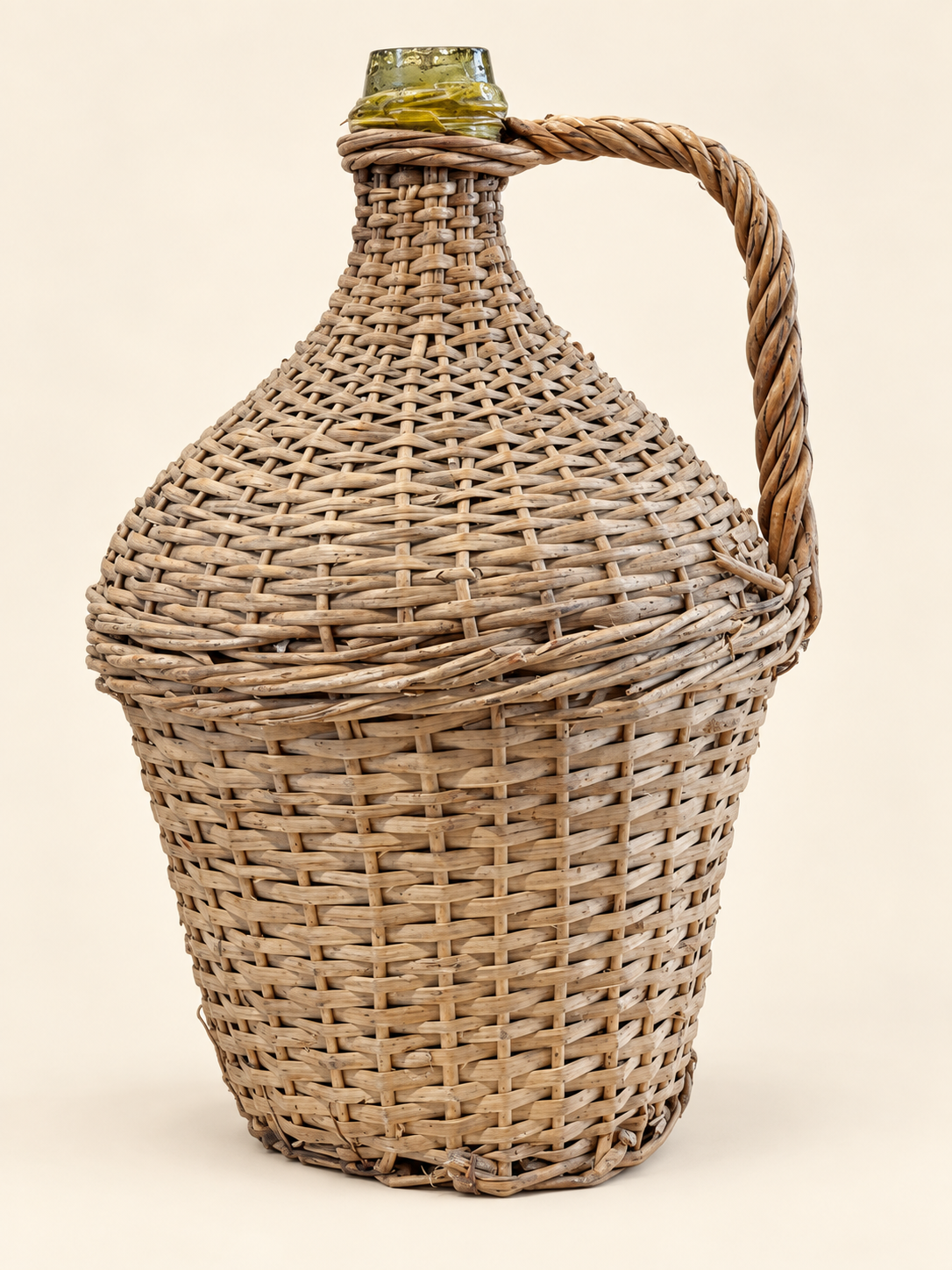Lg Wicker Covered Wine Bottle