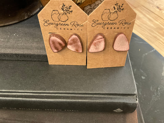Metallic handmade clay earrings