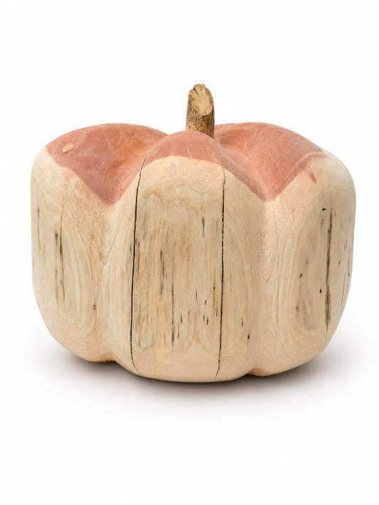 8" Craved Cedar Pumpkin