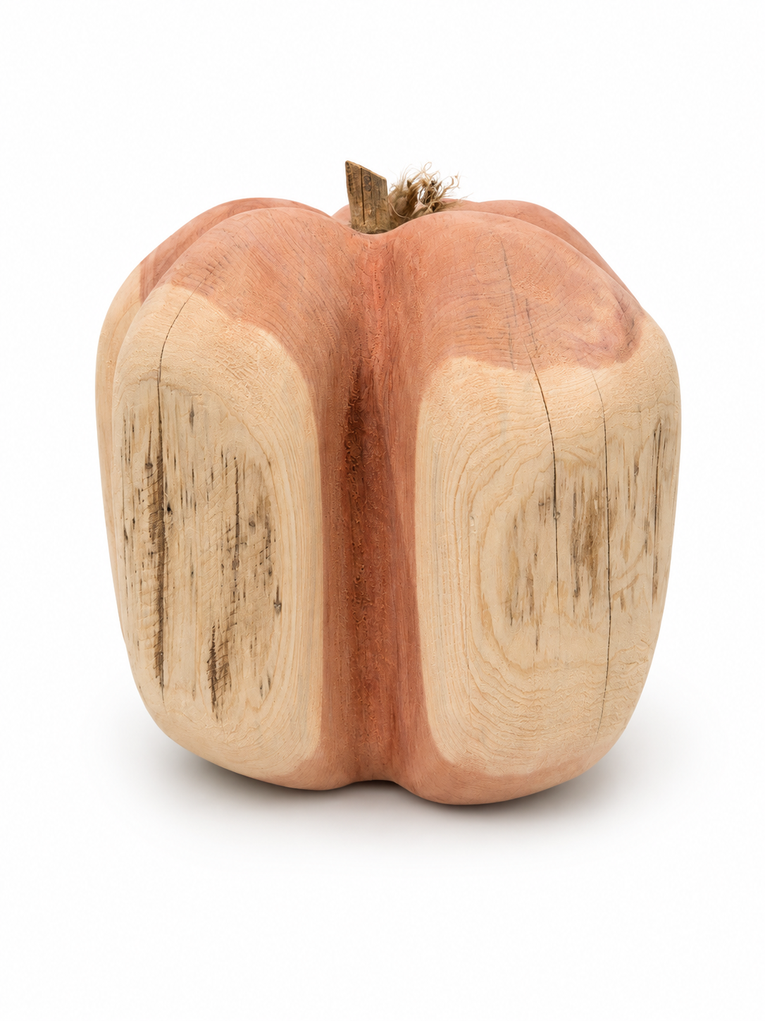 10" Carved Cedar Pumpkin