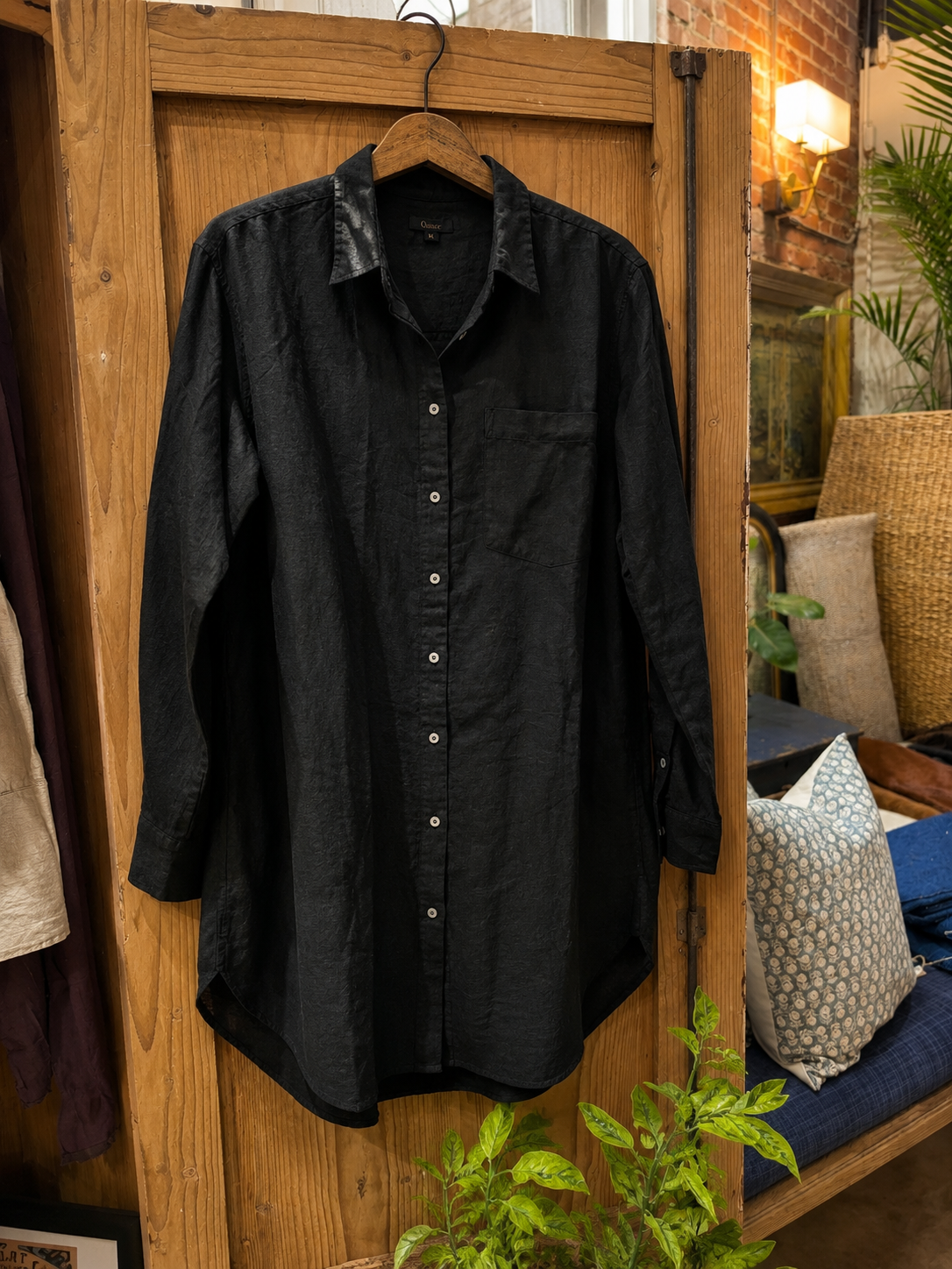 100% European Linen Shirt Dress