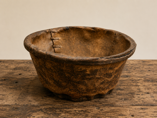 Antique Pigskin Dough Bowl