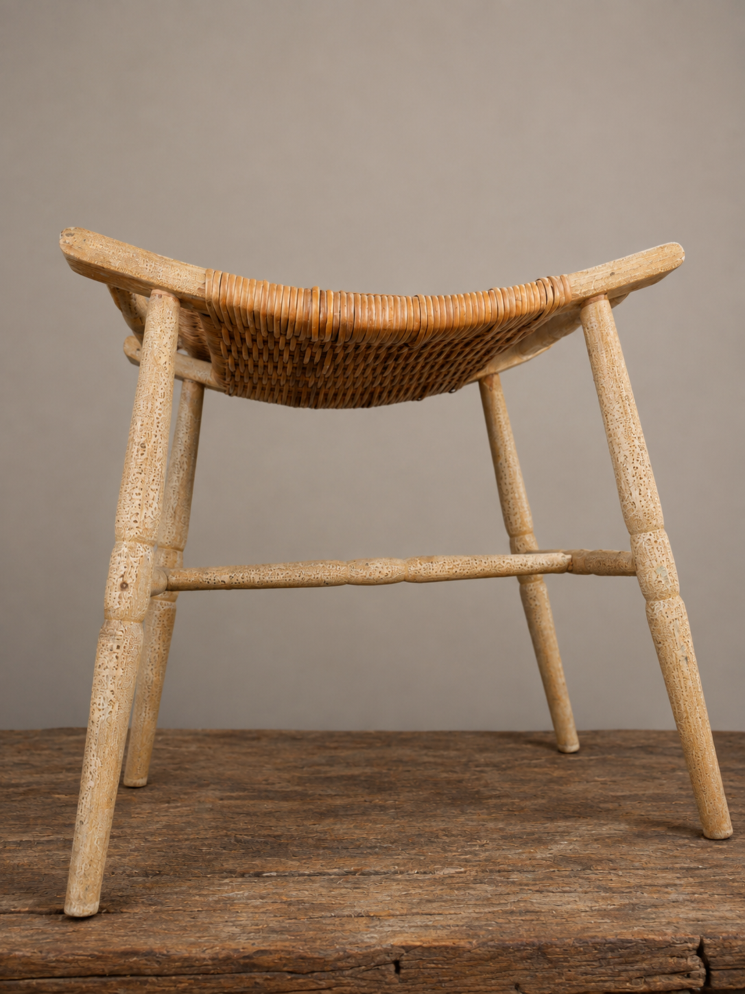 Antique Rattan Stool