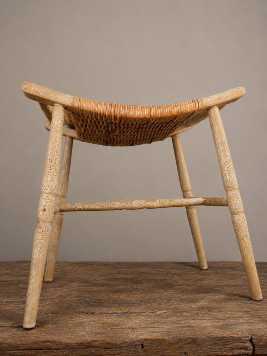 Antique Rattan Stool