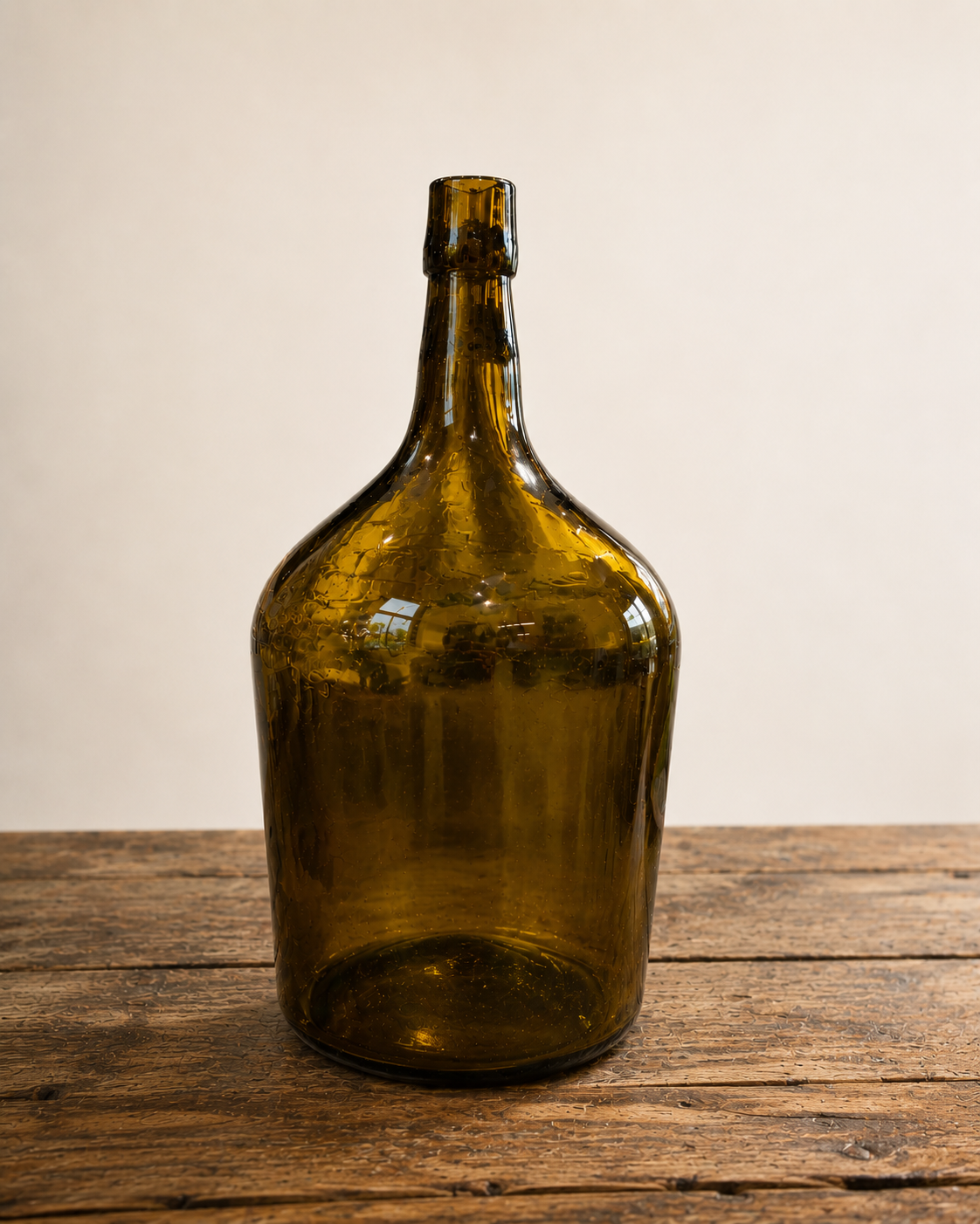 Amber Olive Glass Demijohn
