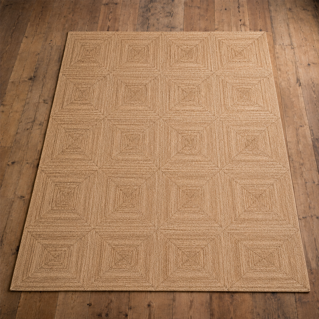 Braided Tiles Flatweave Area Jute Rug 5x7