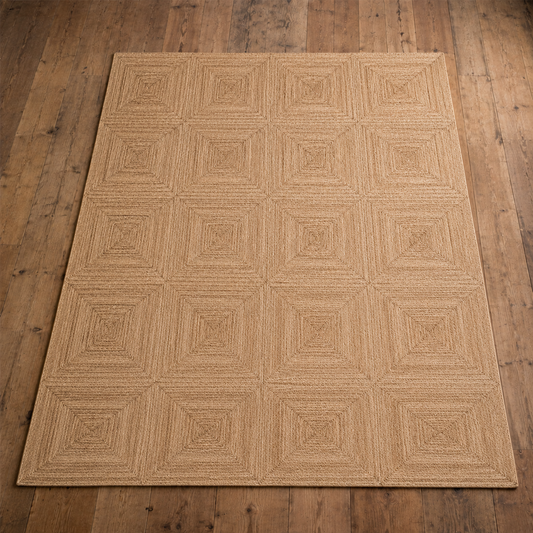 Braided Tiles Flatweave Area Jute Rug 5x7