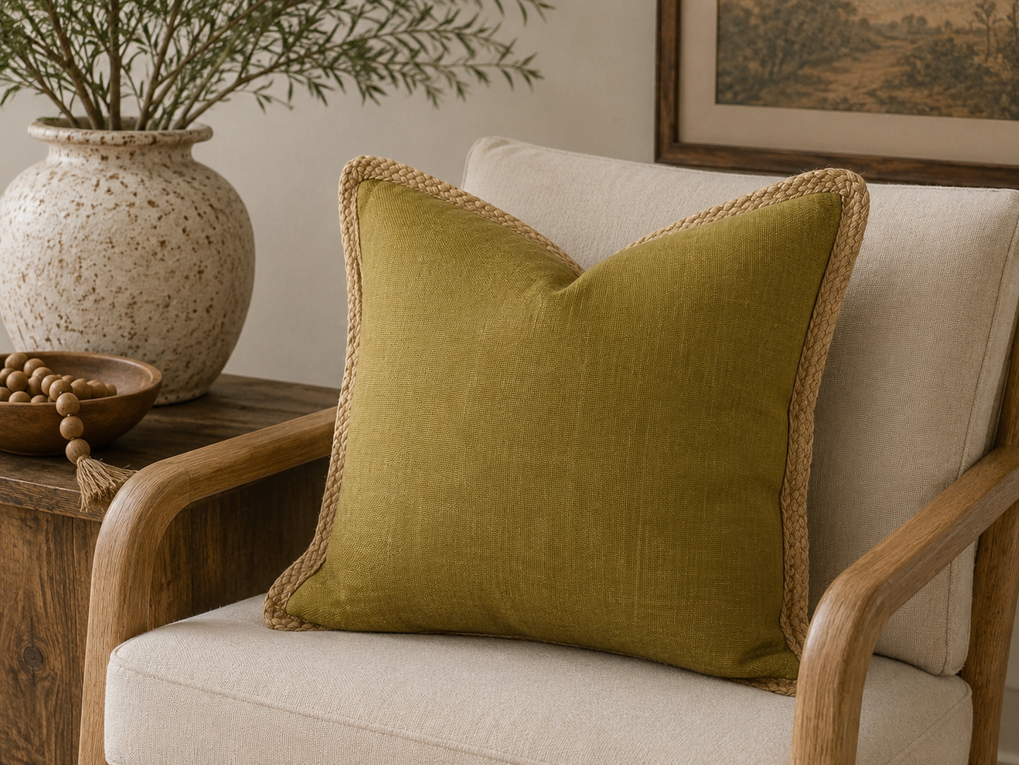 Burlap  Throw Pillow