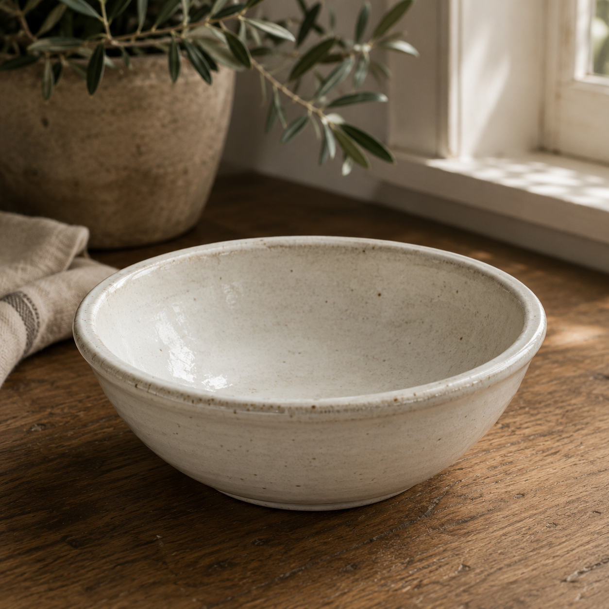 Iron Stone Pottery Bowl