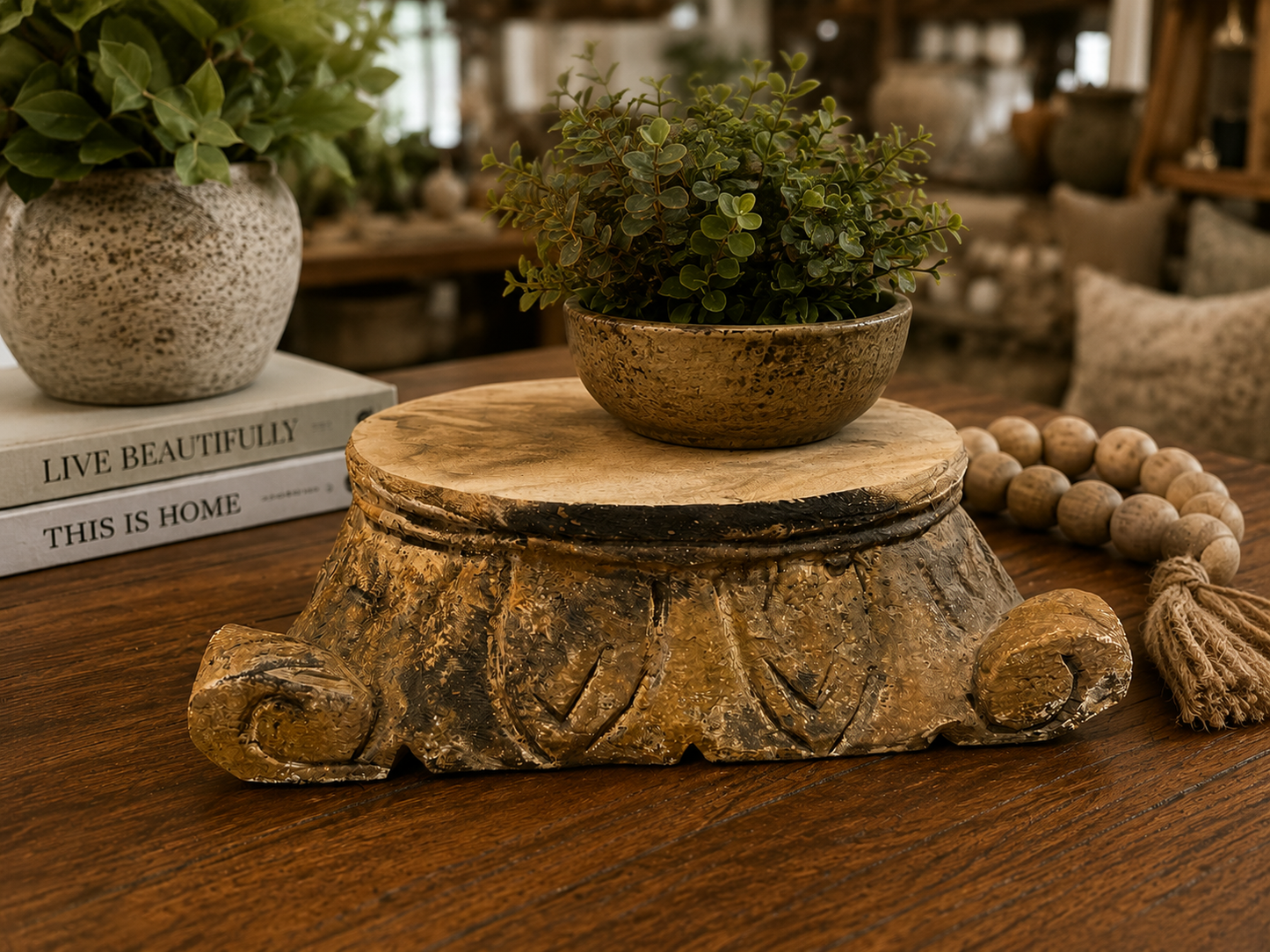 Hand carved Capital