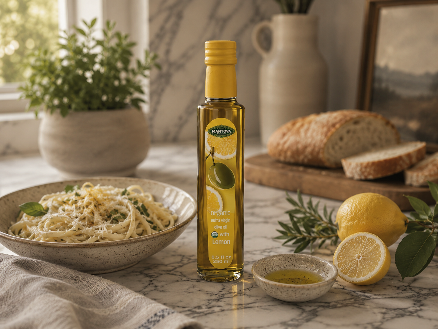 Mantova Organic Lemon Extra Virgin Olive Oil, 8.5 fl. oz.