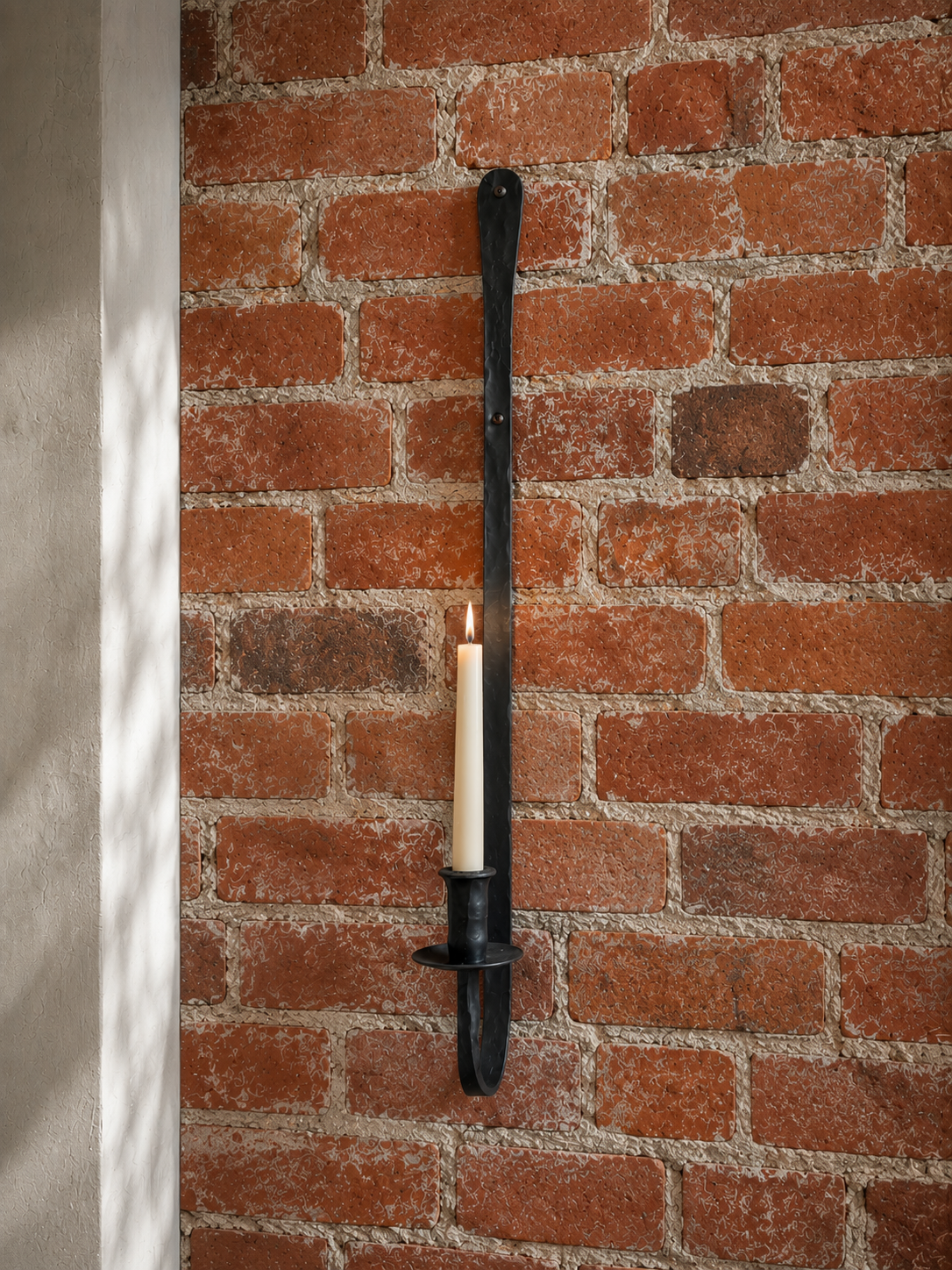 Hand-Forged Iron Taper Wall Sconce