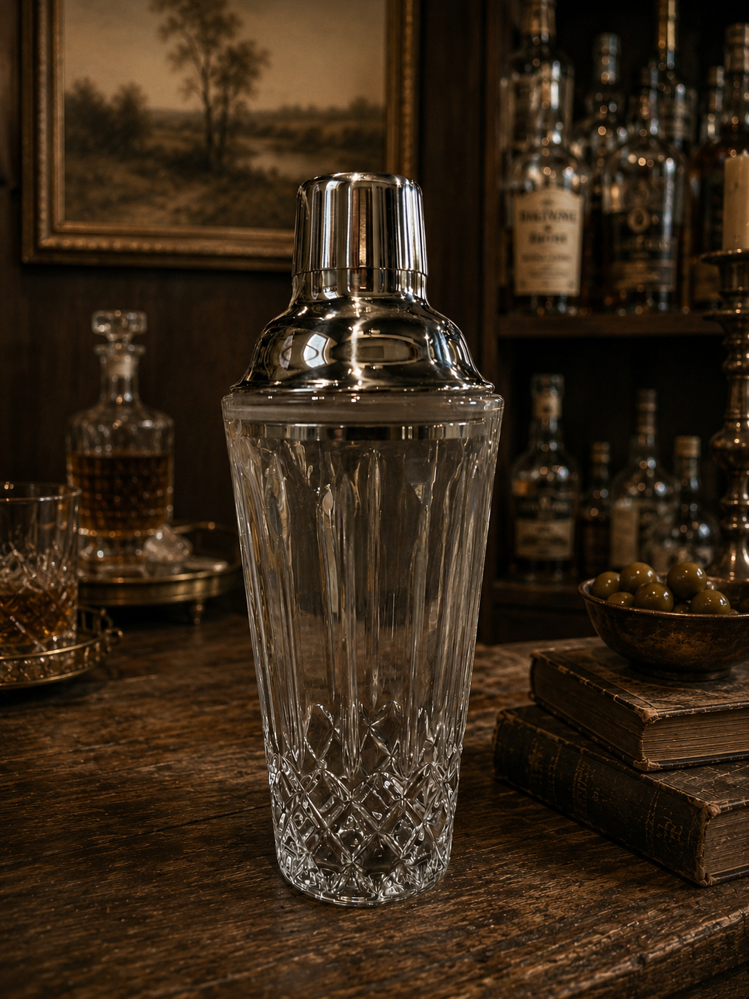 Cut Glass Cocktail Shaker