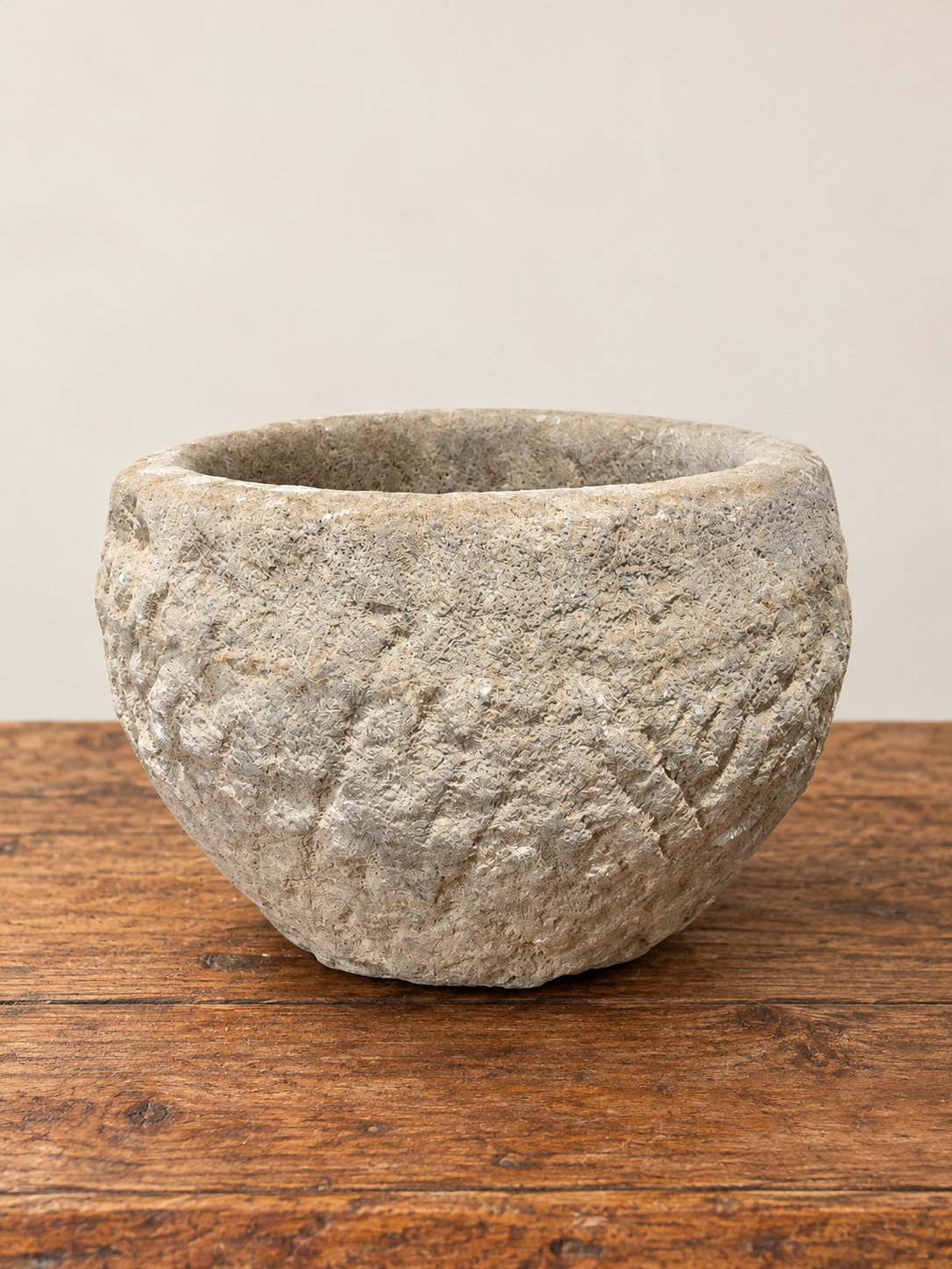 Rustic Carved Stone Bowl