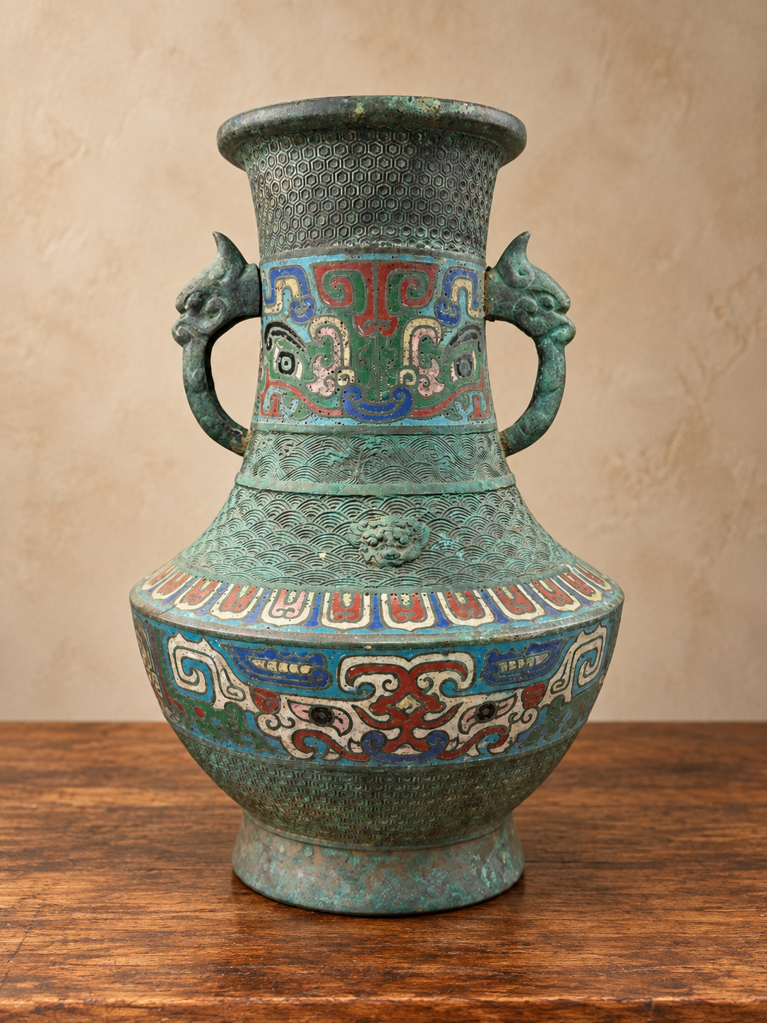 Vintage Japanese Champleve Vase