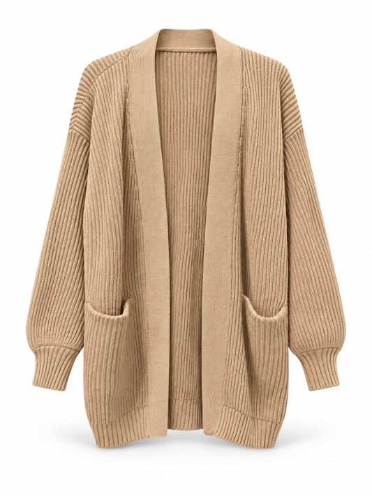 100% Organic Cotton Oversized Cardigan- Camel