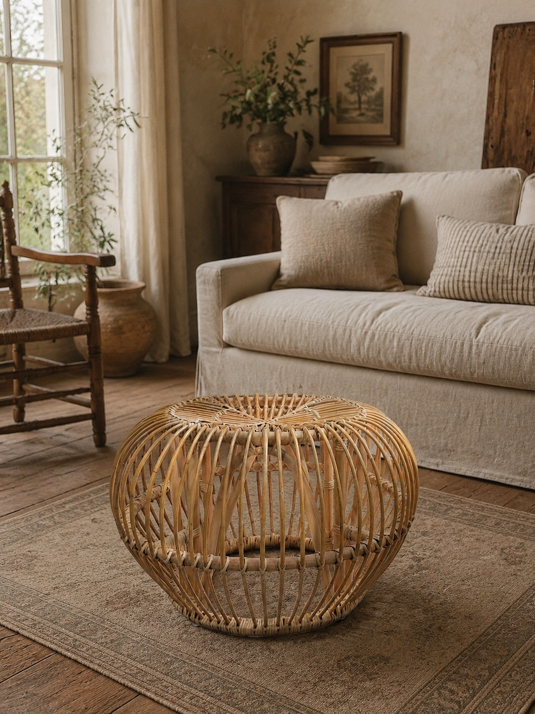 Rattan Accent Table