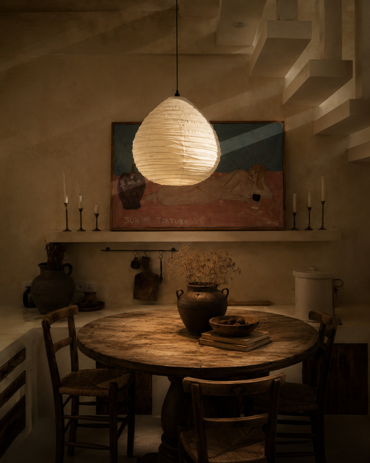Pear Shape Linen Pendant Light Shade: Off White