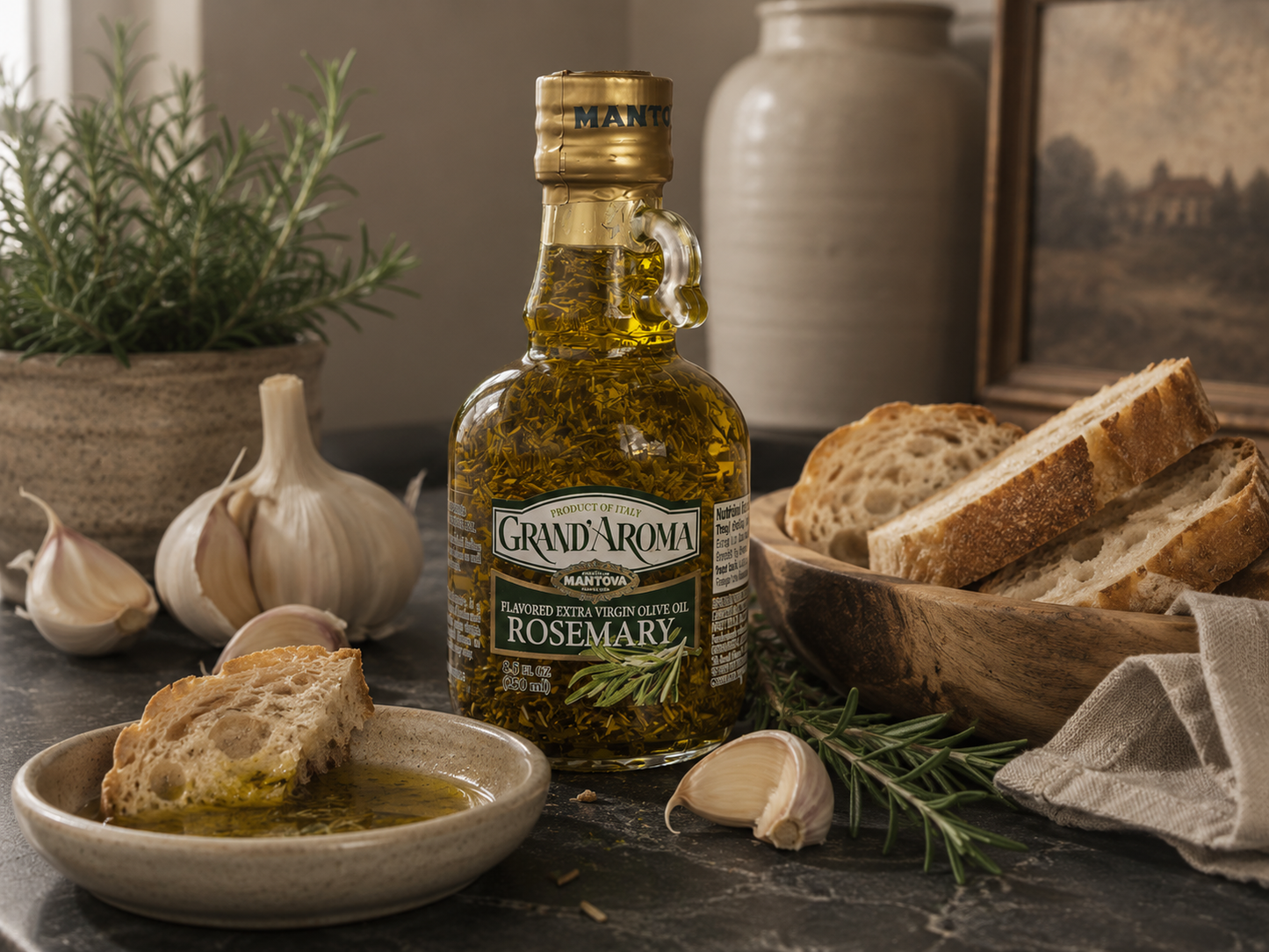 Mantova Grand'Aroma Rosemary Extra Virgin Olive Oil, 8.5 oz.