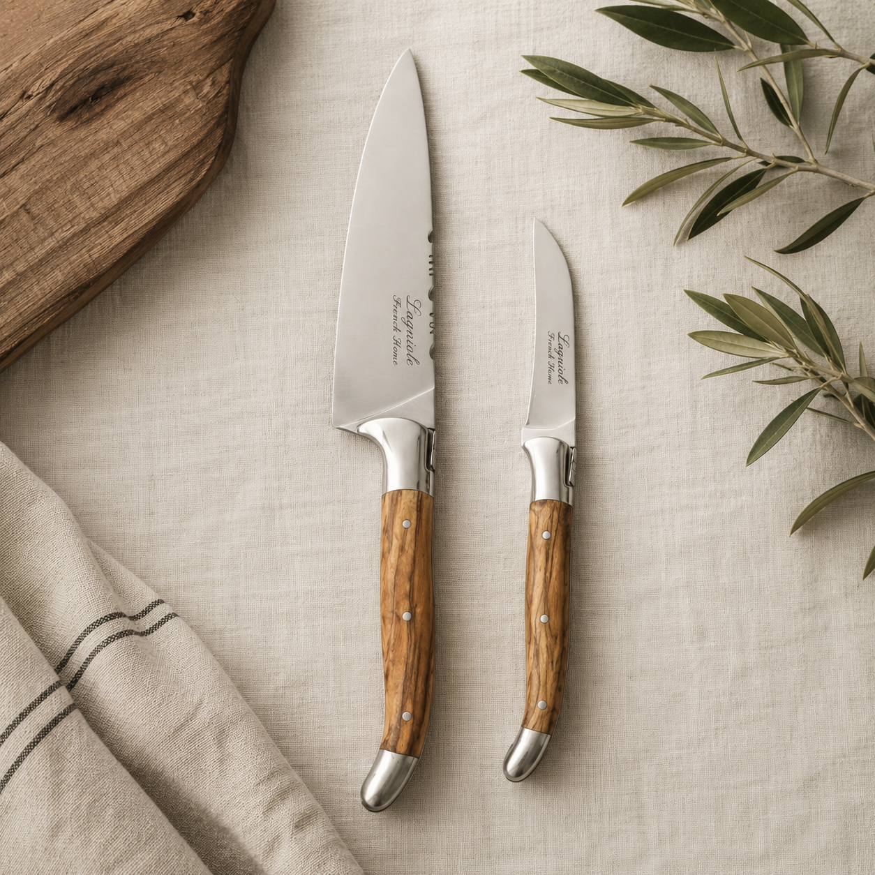 Vegetable Knife Set / Olive Wood Handles