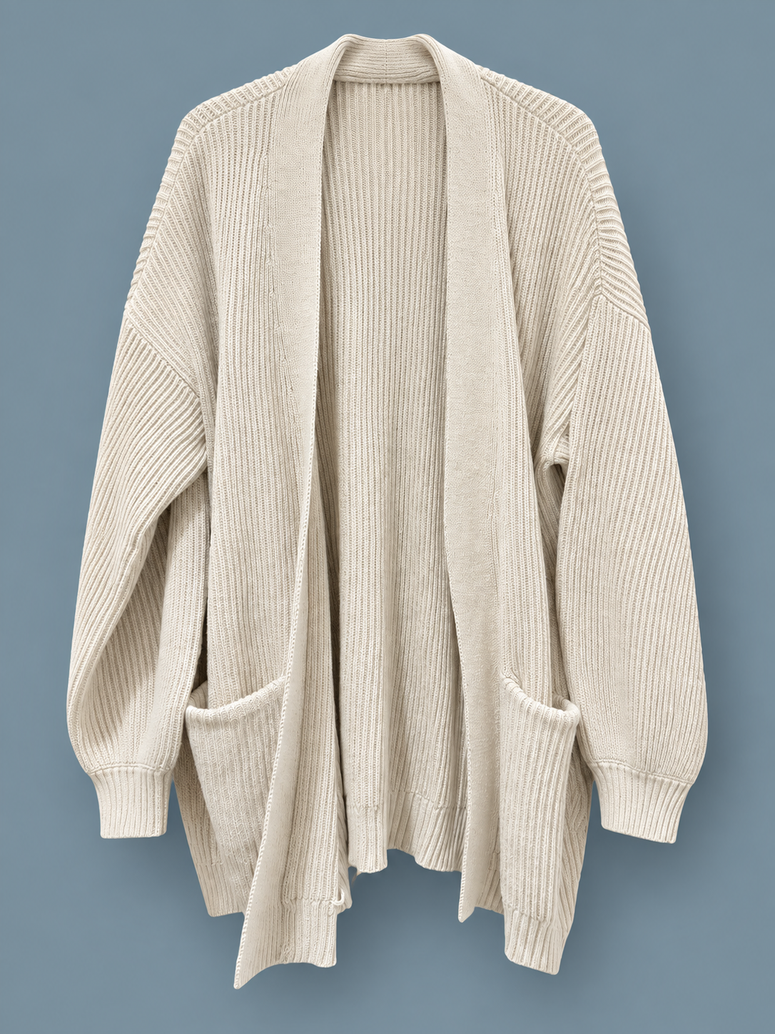 100% Organic Cotton Oversized Cardigan - Speckled Beige