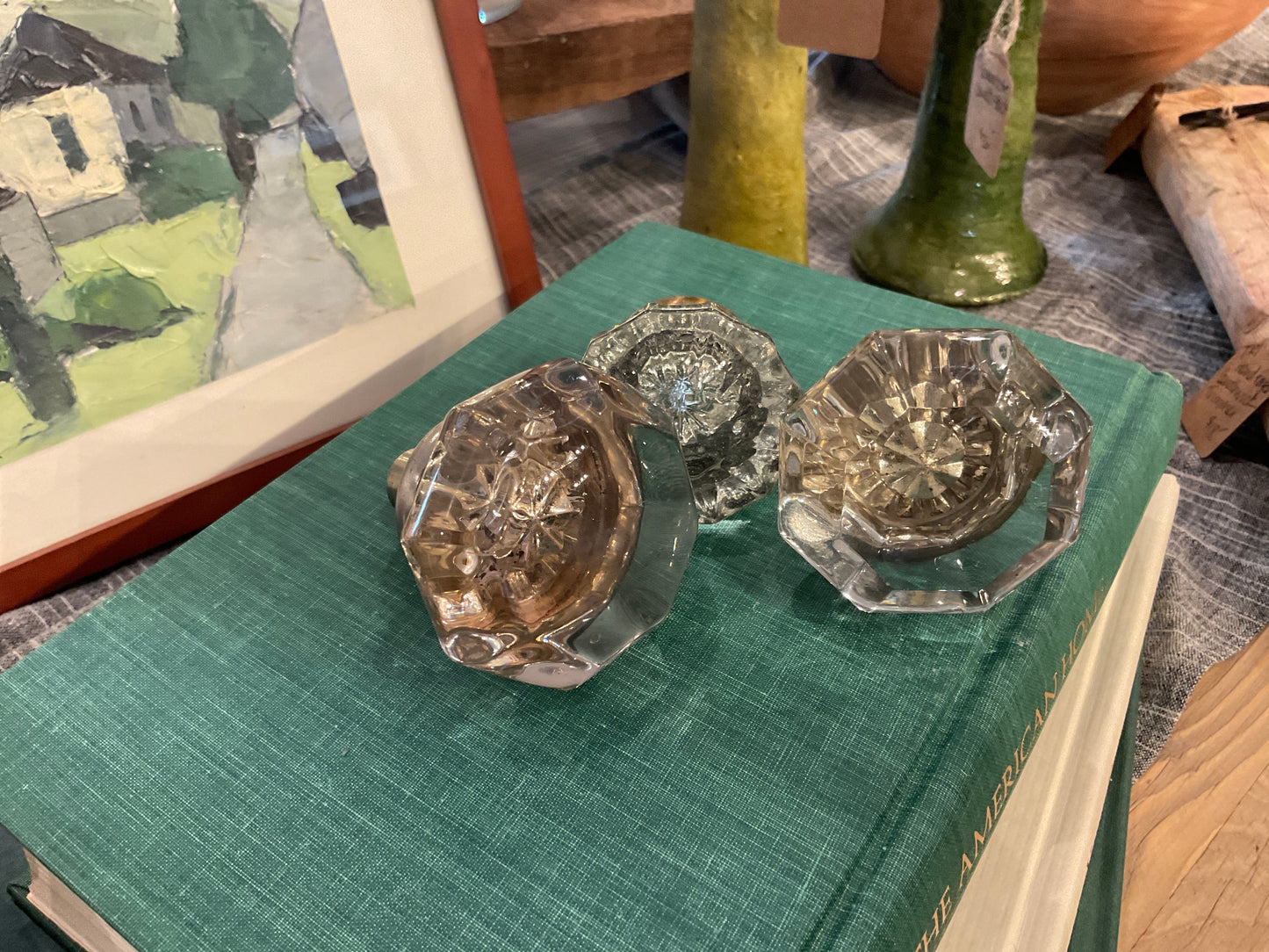 Vintage glass door knobs