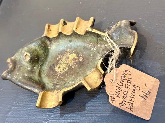 Mid Century Brass Fish Ashtray