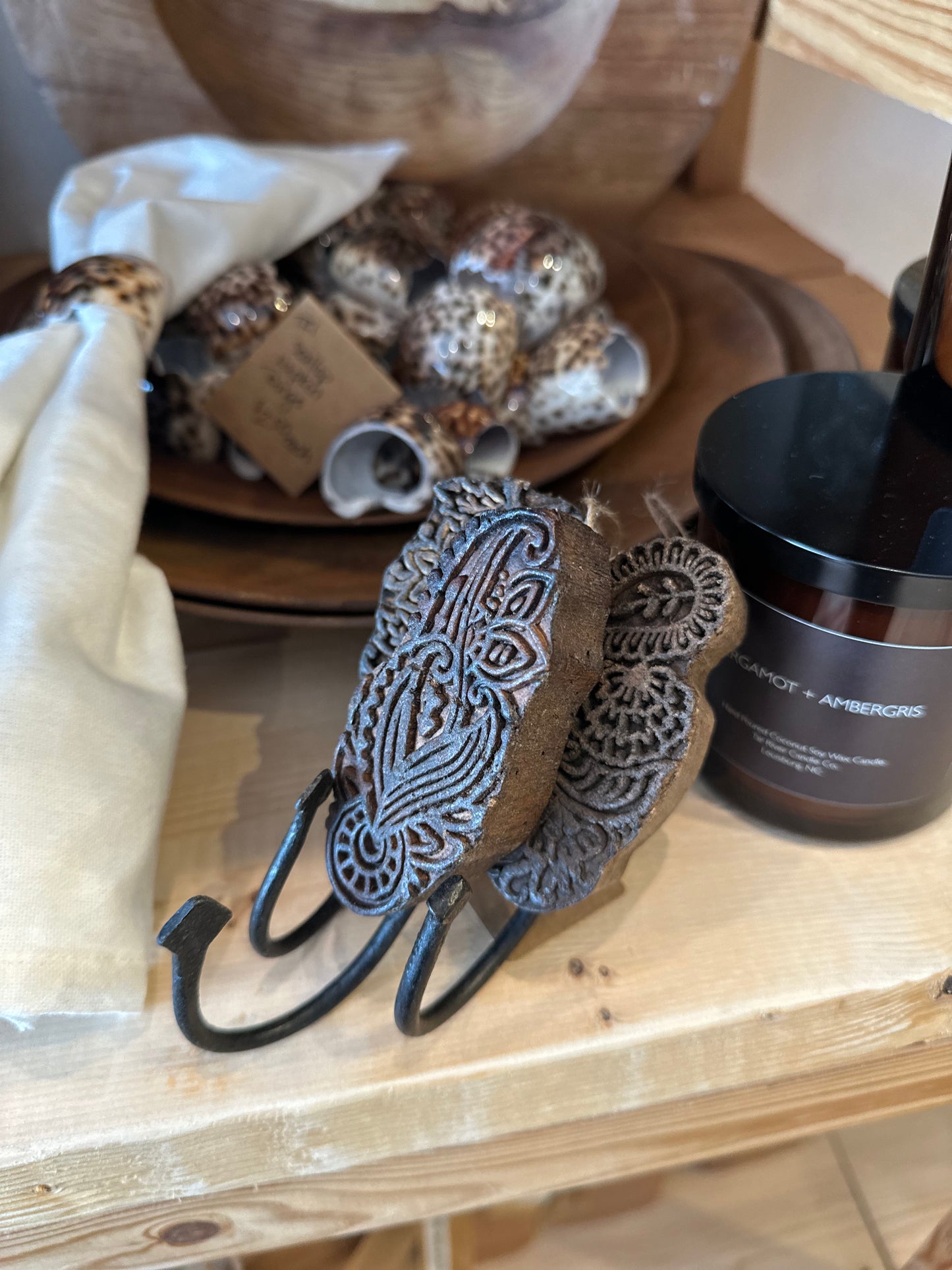 Vintage Print Block Hooks