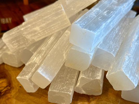 Selenite Crystal Wands (4 inch)  Imported from Morocco