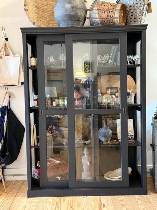 Double Glass Oak Cabinet